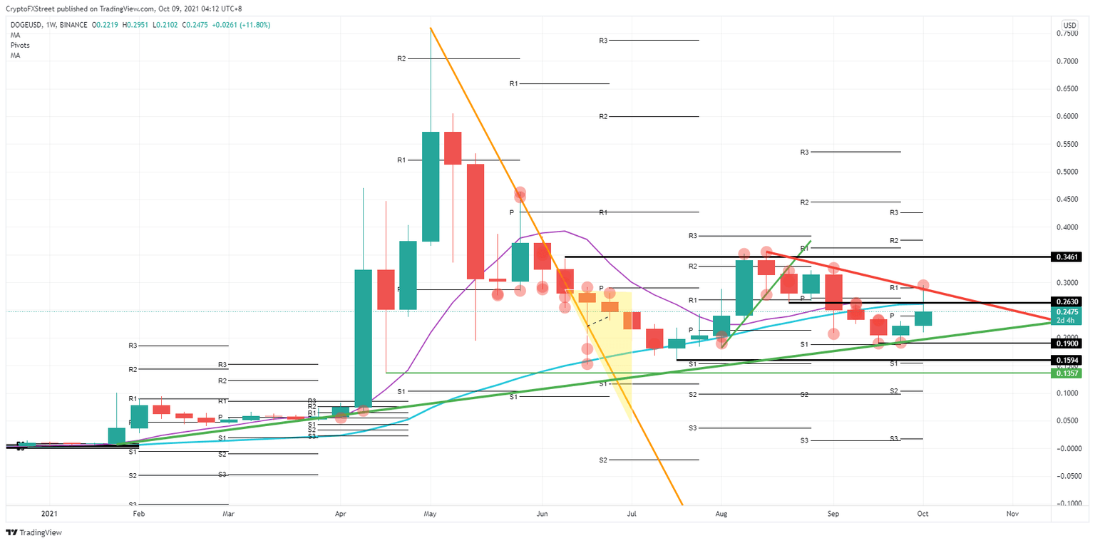 DOGE/USD weekly chart