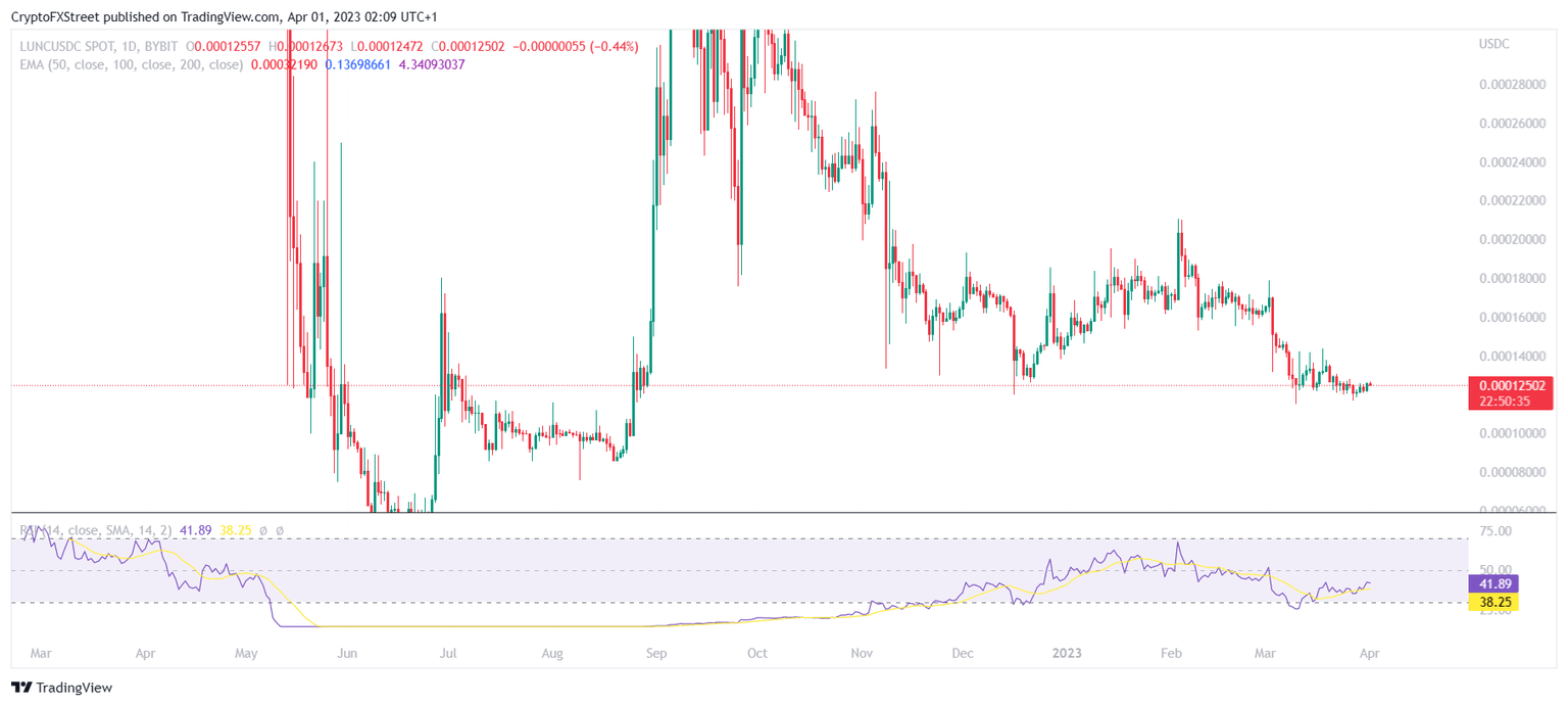 LUNC/USD 1-day chart