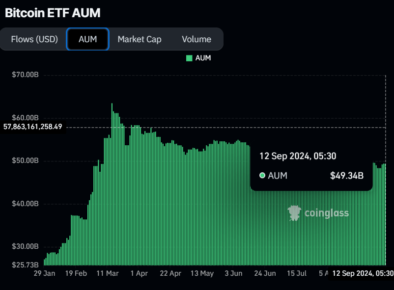 Bitcoin ETF AUM chart
