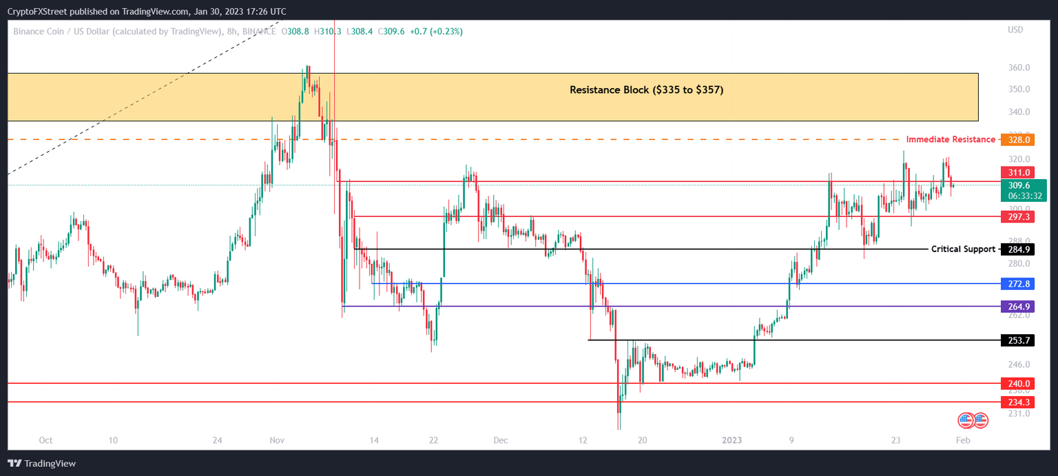 BNB/USD 8-hour chart