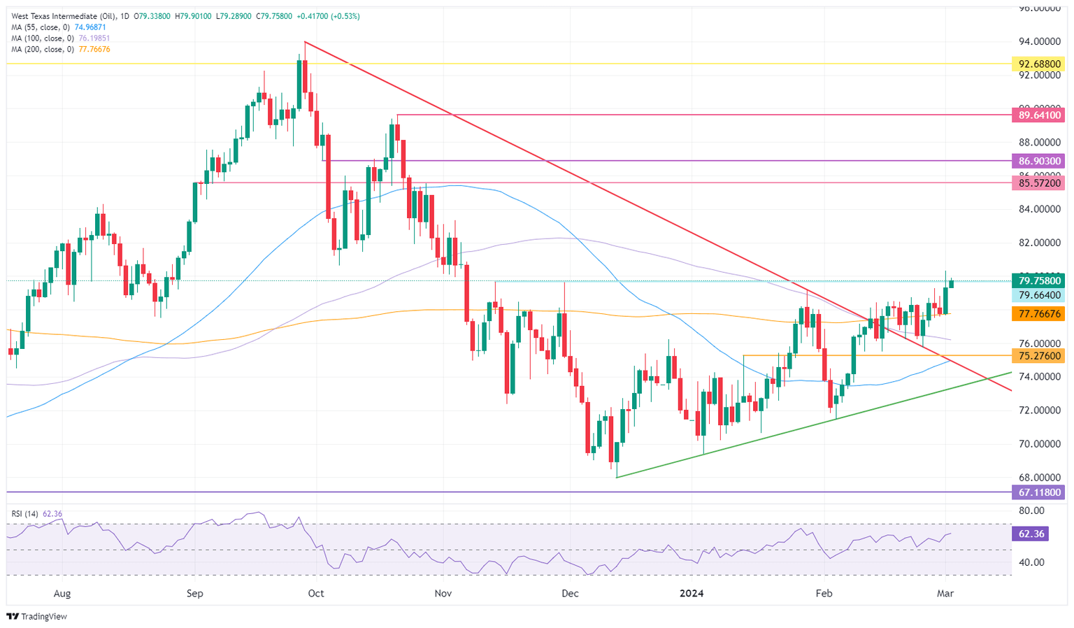 US WTI Crude Oil: Daily Chart